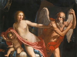 Beauty Fending Off Time by Elisabetta Sirani [1638–1665]